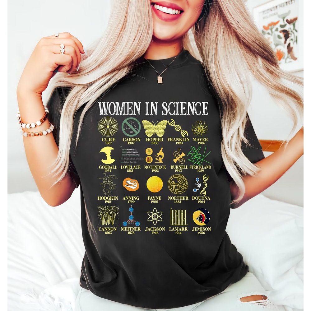 Retro Comfort Woman In Science Shirt, Girl Scientist Shirt, Preppy Aesthetic Shirt, Scientist Sweatshirts, Gift for Scientist, Science Shirt - 1.jpg
