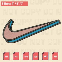 nike embroidery design, two layer swoosh classic logo, machine embroidery design, instant download