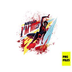 hello i'm miles png, spider man png, across the spider png, superhero png, png digital file
