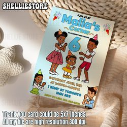 editable birthday invitation digital printable, gracie's corner invitation, printable gracie, card template for girl