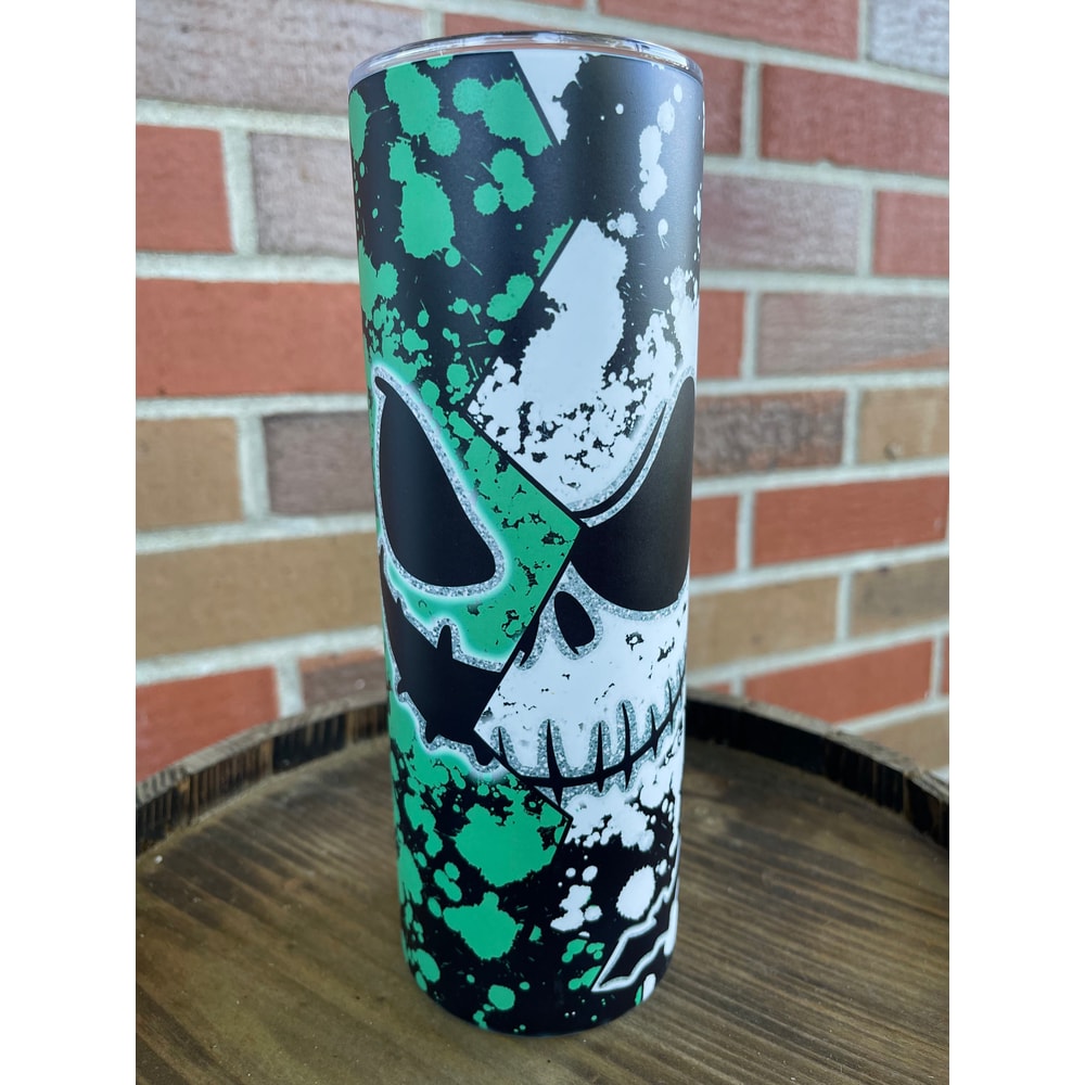 Glow In The Dark Horror Tumbler, Halloween 20 oz Skinny Tumbler, Halloween Tumbler, Horror Movie Cup, Gift For Her, Horror Cup, GID Tumbler.jpg