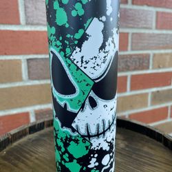 scream horror skinny tumbler, glow in the dark horror 30oz curved tumbler, horror movie cup halloween 30oz new tumbler