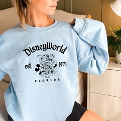 retro mickey and friends disneyworld est 1971 sweatshirt, disneyworld shirt