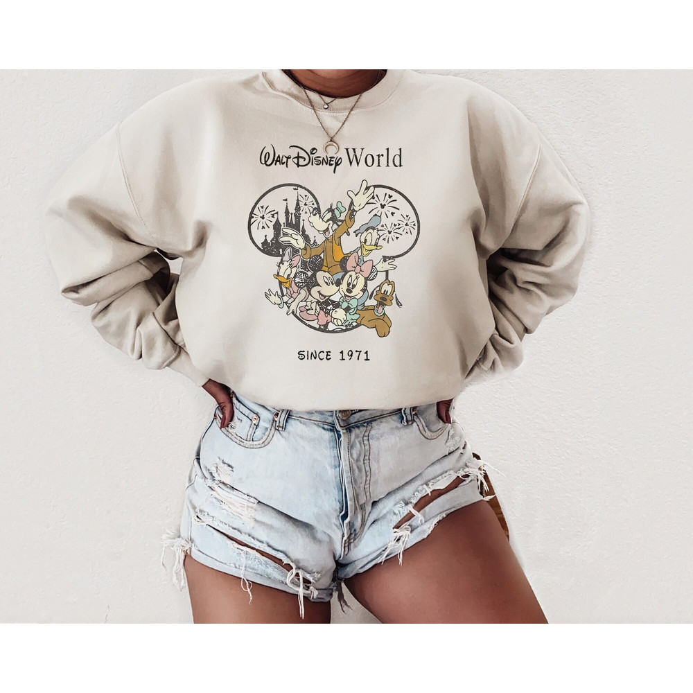 Vintage Mickey And Friends Disneyworld Est 1971 Sweatshirt, Disneyworld Shirt, 2023 Family Vacation Shirt, Magic Kingdom, disneyworld Shirts - 1.jpg