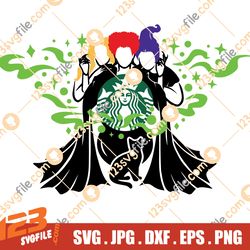 Witches Halloween SVG full wrap Halloween Magic Halloween theme Happy Halloween for Cold Cup 24 Oz | SVG, PNG, Dxf Files