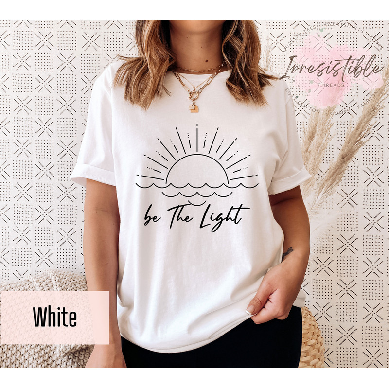 Be The Light Jesus Lover Shirt, Bible Verse Mathew 514 Shirt, Religious Women Shirt, Cute Christian Gift, Bible Verse Shirt, God Lover Gift - 3.jpg