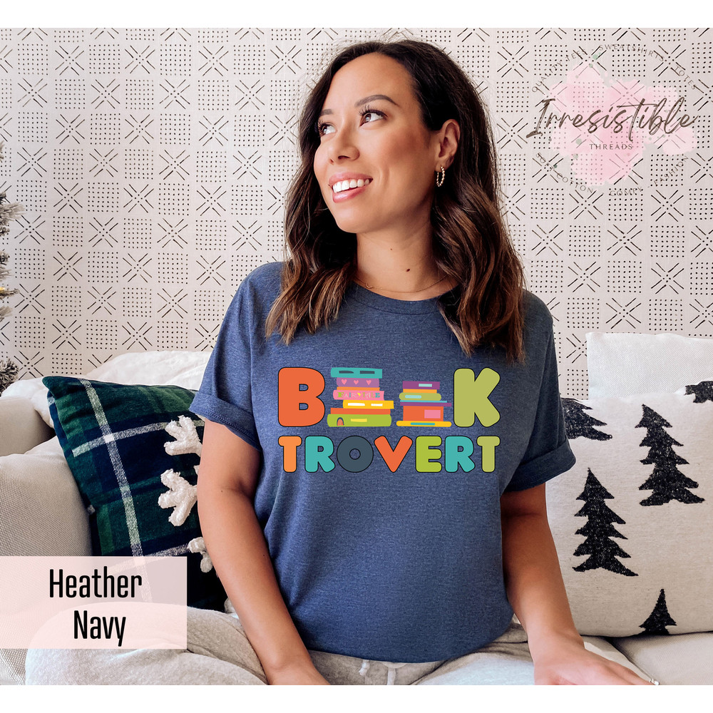 Booktrovert Shirt Gift For Librarian, Book Lover Shirt, Book Nerd T-Shirt, Librarian Outfit, Bookish Outfit,Reading Tee,Literary Teacher Tee - 2.jpg