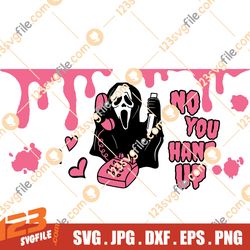 No you hang up Svg  Funny Horror  Halloween Svg  Coffee Glass Can  Libbey 16oz Beer Can Glass Svg  Wrap File For Cricut