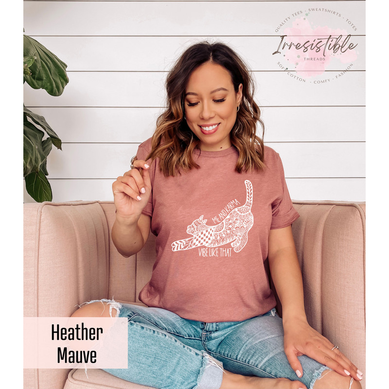 Funny Me and Karma Vibe Like That T-shirt, Yoga Cat Shirt, Patterned Design Cat Shirt, Midnights Karma Cat Shirt, Evermore Merch Shirt - 5.jpg