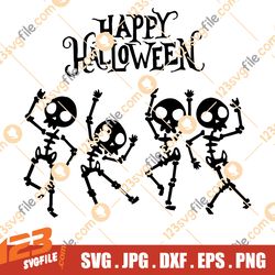 Happy Halloween Skeleton SVG File, Funny Halloween SVG File