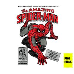 marvel spider man retro comic png, spider man png, spider png, marvel png, superhero png, cartoon png, png digital file