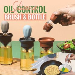perfectly drip oil bottle with silicone brush pastry steak liquid oil brushes baking bbq tool(non us customers)