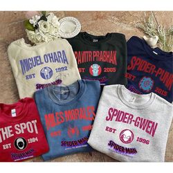 spider-man across the spider-verse characters shirt, spider verse team shirt, marvels gifts for women, marvel spiderman
