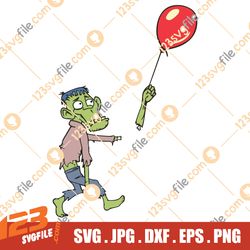 Zombie svg cut file, instant download funny dead man print, scary birthday printable design, horror halloween svg clipar