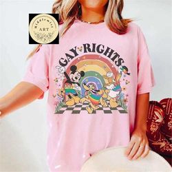 mickey & friends lgbt pride shirt, disney lgbt rights, lgbt rainbow t-shirt, mickey pluto and donald, disneyworld gay le