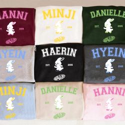 newjeans nwjns characters sweatshirt  minji, hann