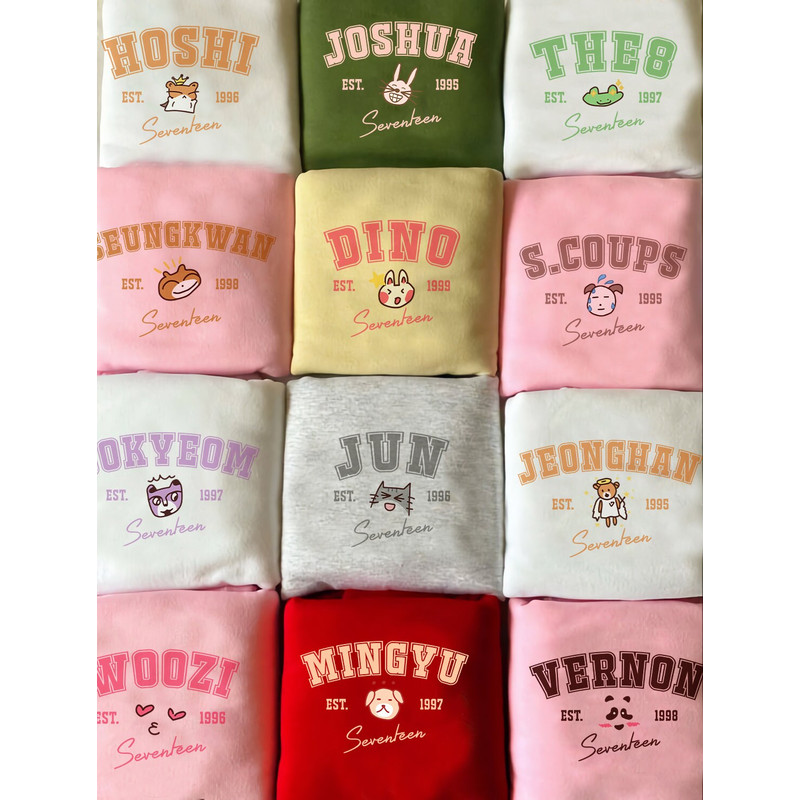 Seventeen Characters Shirt, Seventeen World Tour 2022 Be The Sun Shirt, Seventeen SCoups, Jeonghan, Joshua, Jun, Hoshi, Wonwoo, The8, DK - 2.jpg