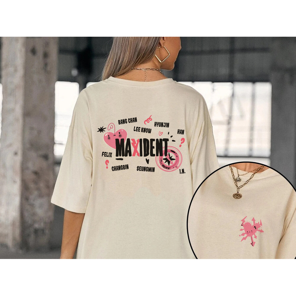 Unisex T-Shirt Maxident Stray Kids, Bang Chan, Lee Know, Changbin, Hyunjin, Han, Felix, Seungmin, IN Shirt, Maxident New Album, Maniac - 1.jpg