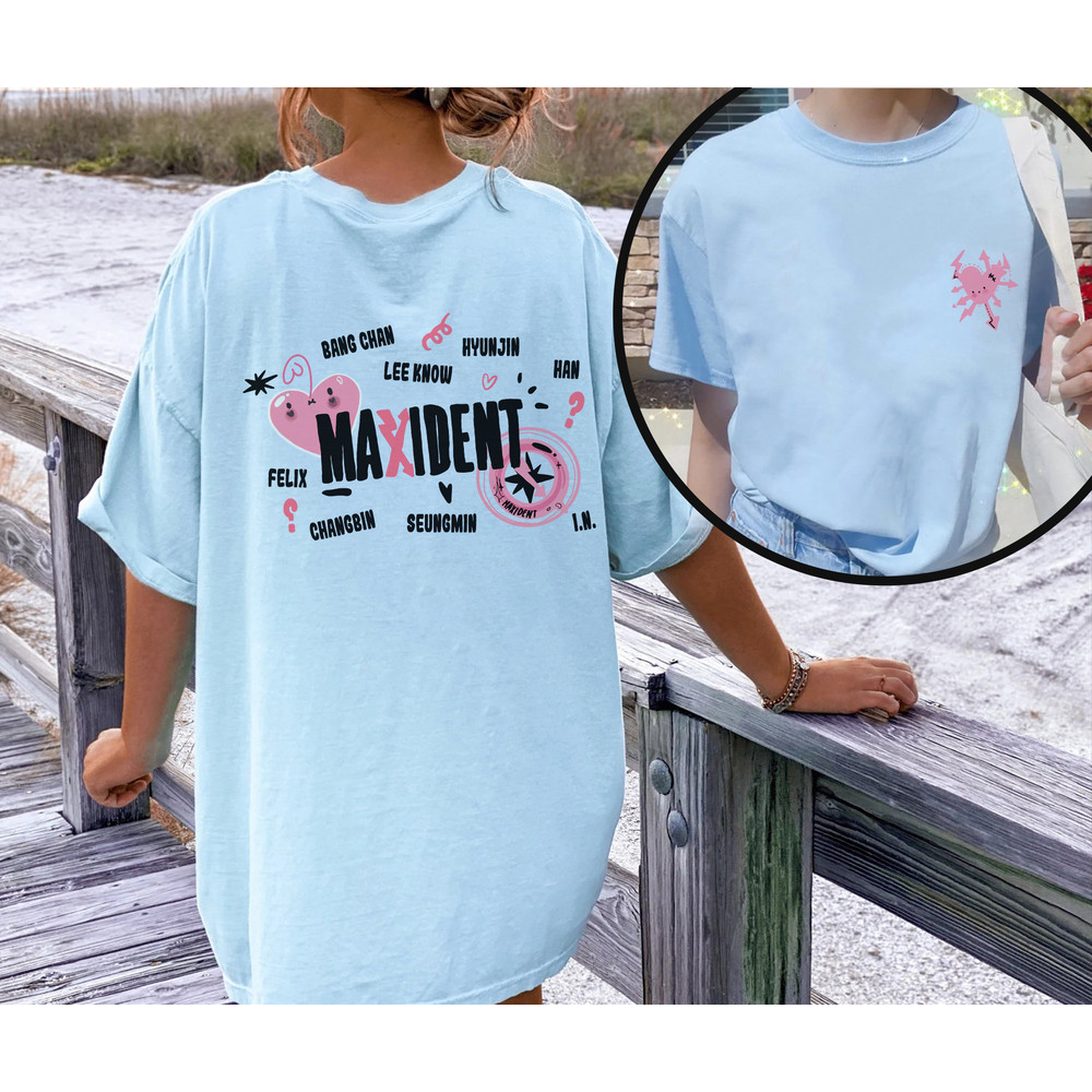 Unisex T-Shirt Maxident Stray Kids, Bang Chan, Lee Know, Changbin, Hyunjin, Han, Felix, Seungmin, IN Shirt, Maxident New Album, Maniac - 4.jpg