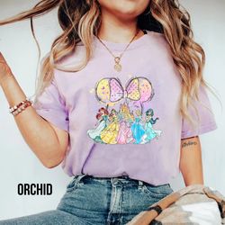 comfort color watercolor disney princess shirt, retro disney princess shirt, dis