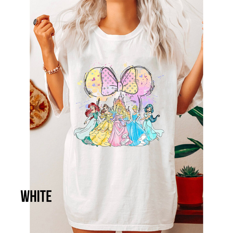 Comfort Color Watercolor Disney Princess Shirt, Retro Disney Princess Shirt, Disney Princess Group Shirt, Girls' Disney Shirt,Princess Shirt - 3.jpg