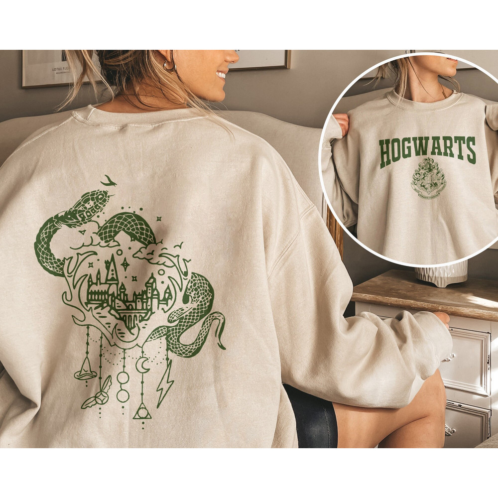 Hogwarts House Double-sided Sweatshirt, Wizard World, Wizard School Sweater, Witchcraft Shirt, HP Tee, Granger Weasley, Hogwarts - 4.jpg