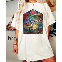 disney beauty and the beast glass rose graphic tee, magic kingdom tee, disne