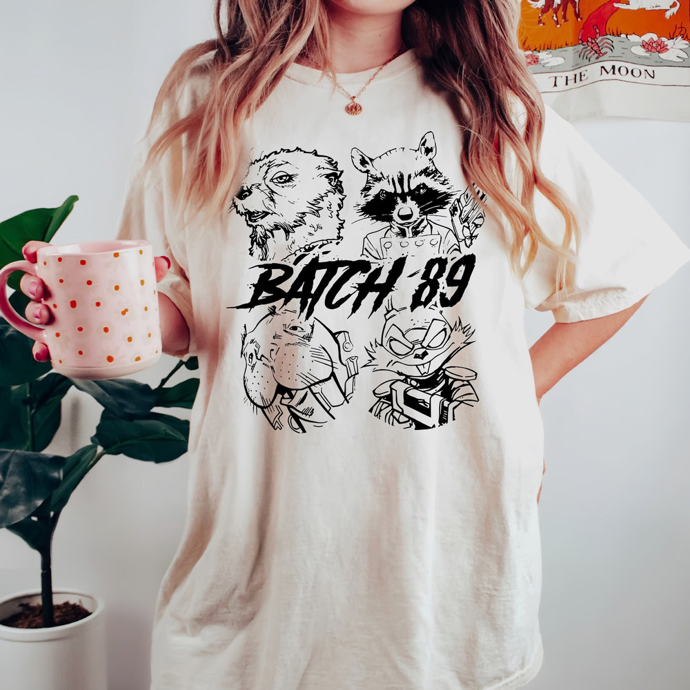 Comfort Colors Lylla Rocket Floor Teefs Shirt, Guardians of The Galaxy Vol3 Shirt, Into The Forever And Beautiful Sky, Rocket and Friends - 1.jpg