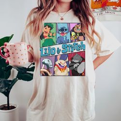retro disney lilo and stitch characters vintage tee, magic kingdom holiday u