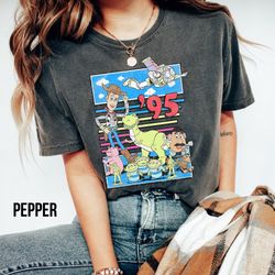 retro disney pixar toy story 95 distressed colorful shirt, buzz lightyear, toy s