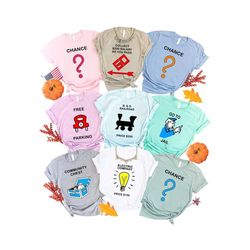 personalized monopoly game pieces shirts, vintage board game, office halloween costume shirts, family friends matching c