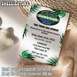 survivor birthday invitation - instant download fully editable