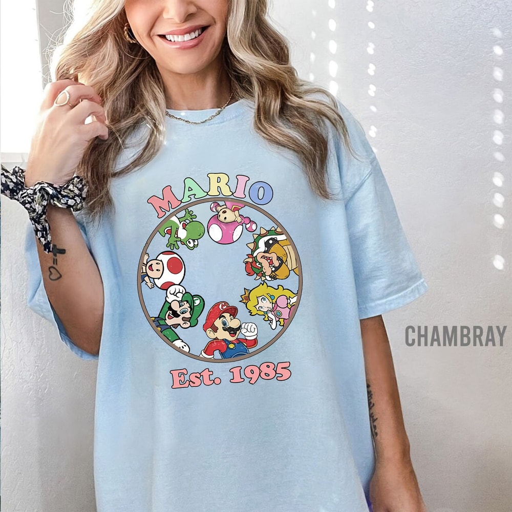 Comfort Colors Super Mario Shirt, Mario Game Cute Vintage, Mario Car Games Kids Shirts, Super Mario Birthday Shirt, Mario & Friends Party - 2.jpg
