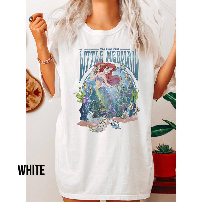 Comfort Colors The Little Mermaid Princess Ariel Shirt, Disney Princess Shirt, Disney Girl Trip 2023, Disney Family Shirt, Vintage Mermaid - 2.jpg