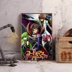 anime poster, code geass poster, wall art, wall decor, prints, home decor