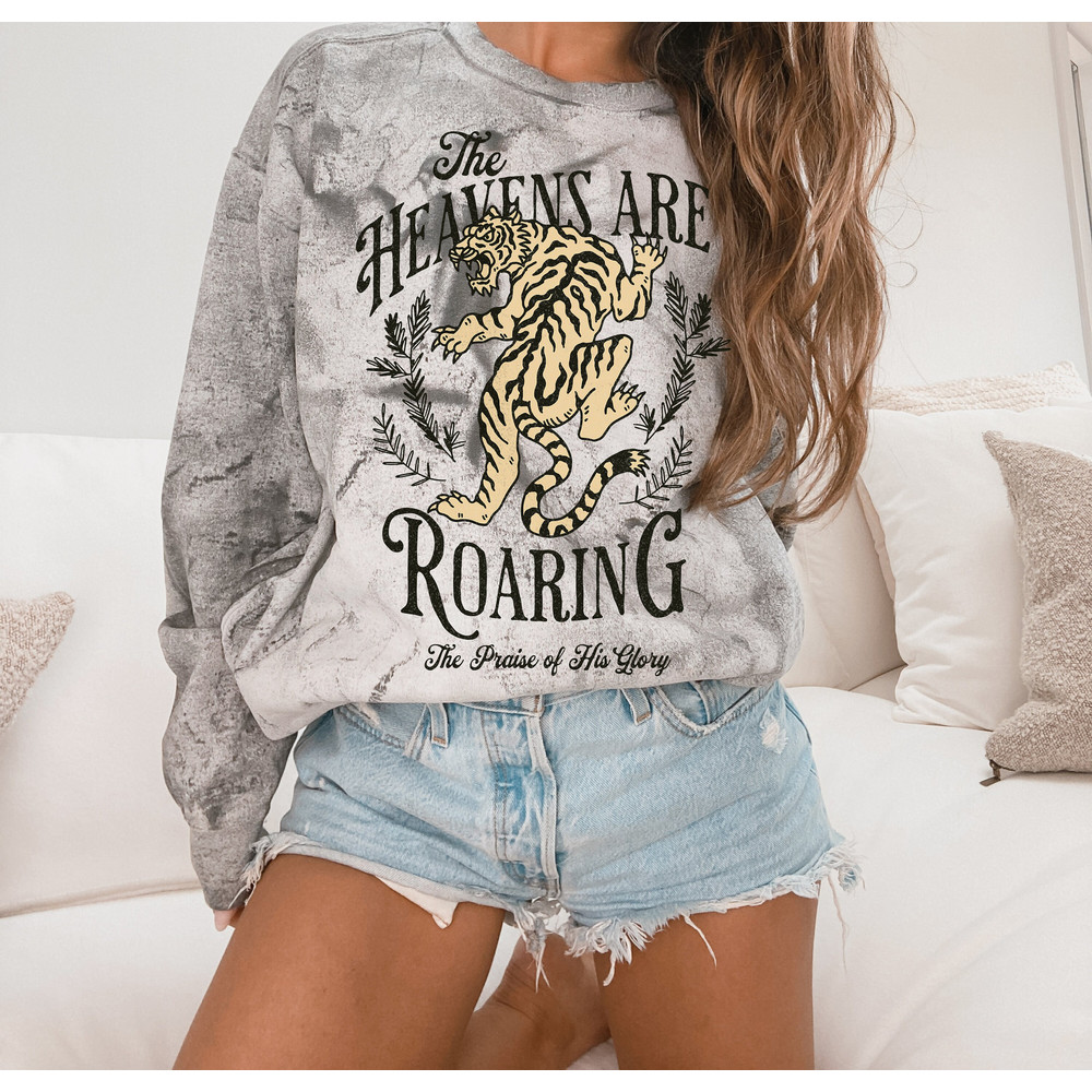 The Heavens are Roaring Christian Sweatshirt Trendy Oversized Jesus Sweatshirt Christian Apparel Mothers Day Gift The Heavens are Roaring - 2.jpg