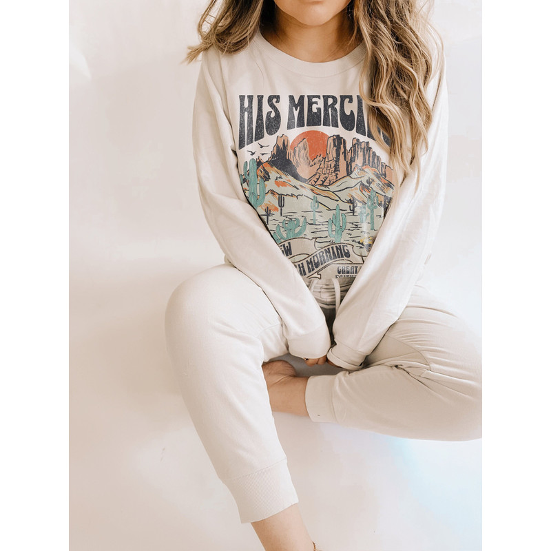 Trendy Christian Sweatshirt His Mercies Are New Bible Verse Shirt Religious Sweatshirt Jesus Sweatshirt Faith Crewneck Christian Apparel - 1.jpg