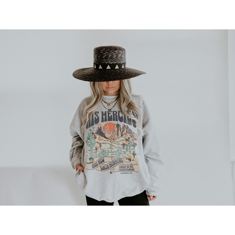 Trendy Christian Sweatshirt His Mercies Are New Bible Verse Shirt Religious Sweatshirt Jesus Sweatshirt Faith Crewneck Christian Apparel - 2.jpg
