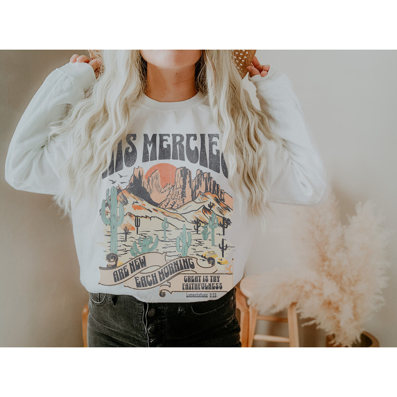 Trendy Christian Sweatshirt His Mercies Are New Bible Verse Shirt Religious Sweatshirt Jesus Sweatshirt Faith Crewneck Christian Apparel - 5.jpg