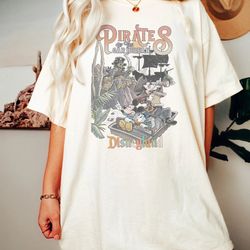 retro mickey and friends pirated of the caribbean shirt, vintage disneyland shir