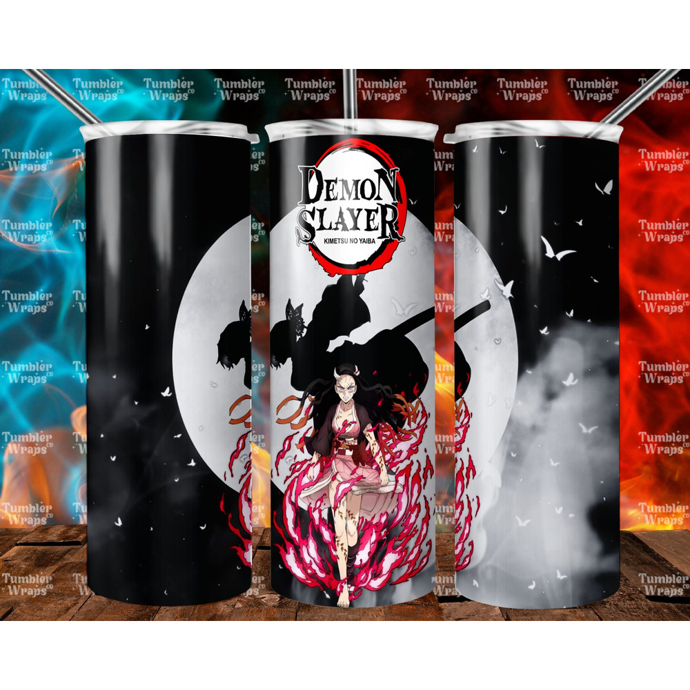 Devil Hunter Anime 20oz Skinny Tumbler Wrap Design Sublimation, Anime 20oz Template Straight Tumbler Wrap, Tumbler Wraps PNG, Tumbler 20oz.jpg