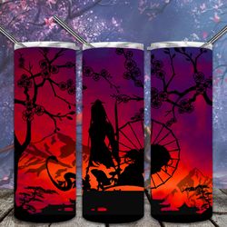 anime one piece skinny tumbler, anime mulan silhouette 20oz skinny tumbler, anime straighttapered 30oz skinny tumbler