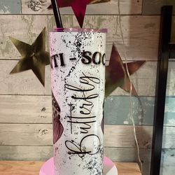 anti social butterfly tumbler, anti social butterfly skinny tumbler