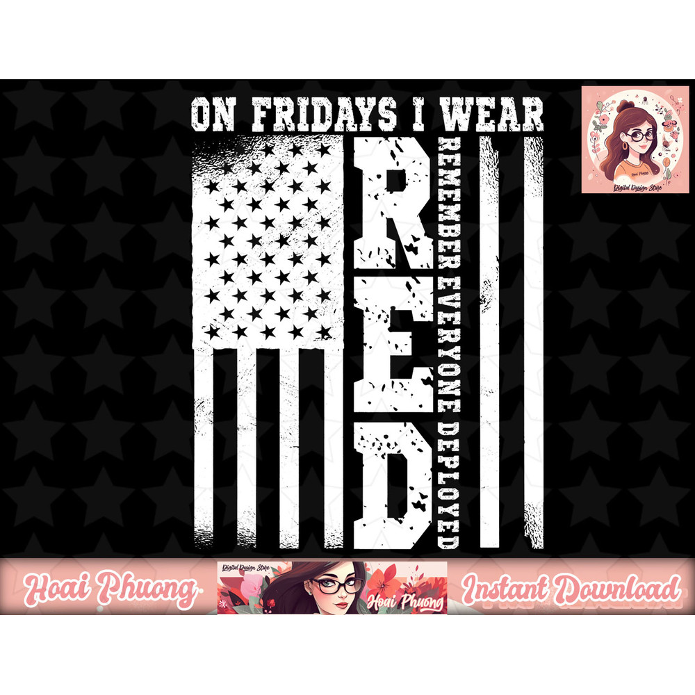 On Fridays I Wear Red USA Support American Troops png, instant download.jpg