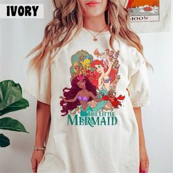 Vintage The Little Mermaid Comfort Colors Shirt, Retro Ariel Princess Shirt, Disney Black Princess Shirt, Black Ariel Sh