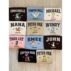 disney peter pan characters group shirt, magic kingdom shirt, disney peter pan darling flight neverland shirt, never gro