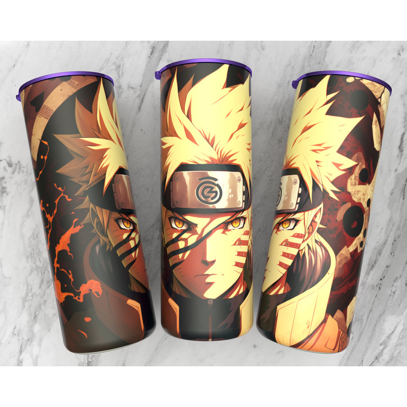 Straight 20 oz skinny tumbler anime sublimation design  manga panel design  manga collage wallpaper 300 dpi ready print  Anime wrap.jpg