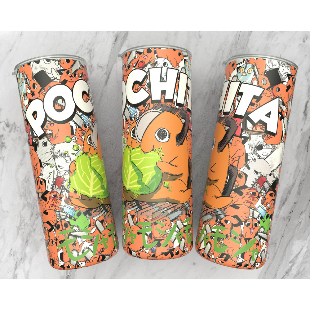 Straight 20 oz skinny tumbler anime sublimation design  manga panel design  manga collage wallpaper 300 dpi ready print  Anime wrap-2.jpg