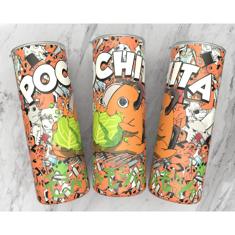Straight 20 oz skinny tumbler anime sublimation design  manga panel design  manga collage wallpaper 300 dpi ready print  Anime wrap-2.jpg