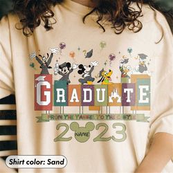 personalized disney graduate shirt, disney senior shirt, from the tassel to the castle shirt, mickey and friends graduat